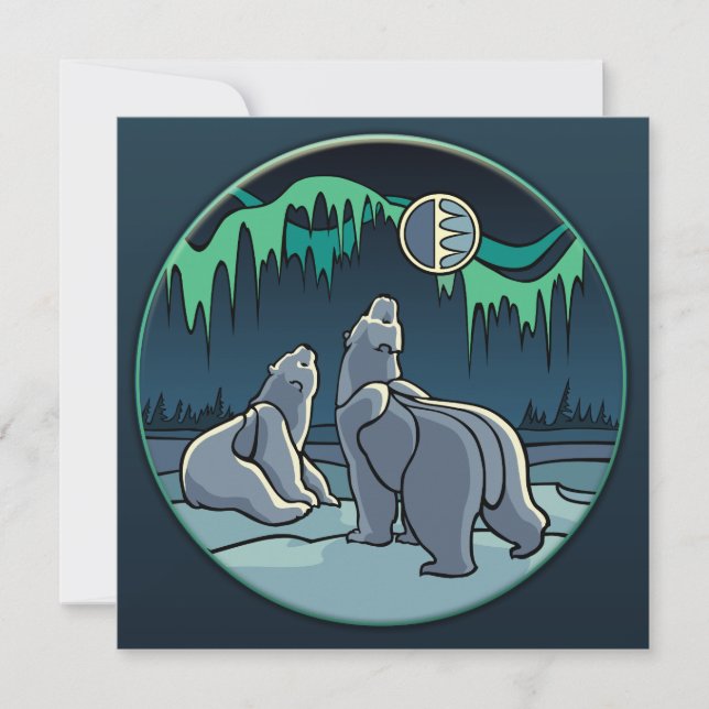 Invitación Cartas de arte de oso polar personalizadas (Anverso)