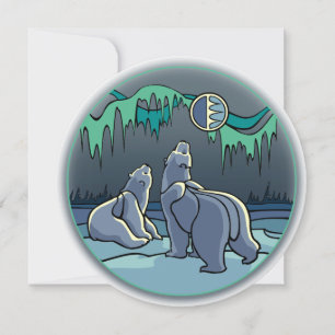 Invitación Cartas de arte de oso polar personalizadas