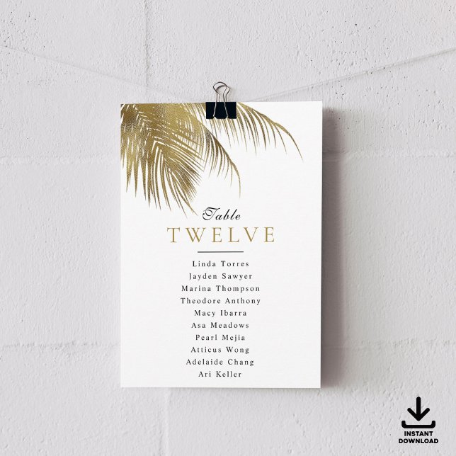 Invitación Cartas de asiento de boda de palmeras tropicales (Subido por el creador)