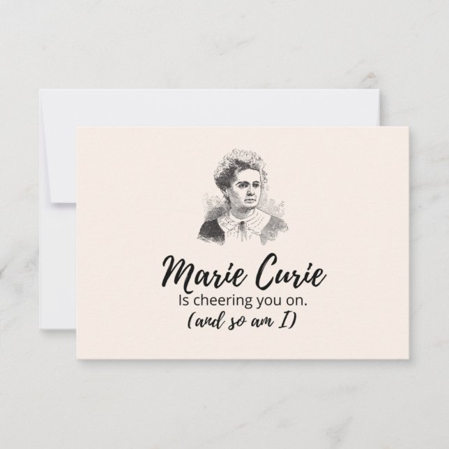 Invitación Cartas De Atención - Marie Curie Te Está Animando (Anverso)
