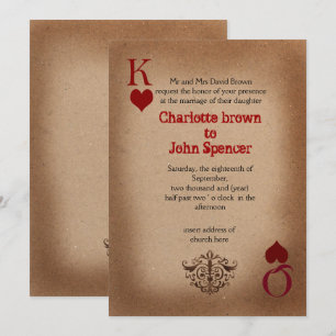 Invitación Cartas de bodas rusticas de Las Vegas