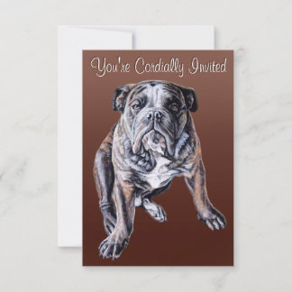 Invitación Cartas de Bulldog en inglés para Personalizados de