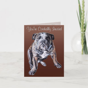 Invitación Cartas de Bulldog en inglés para Personalizados de