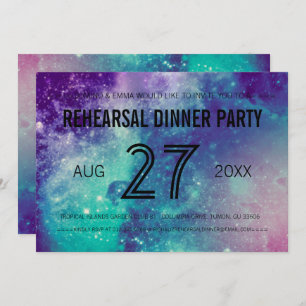 Invitación Cartas de cena para ensayo de Smokey Galaxy
