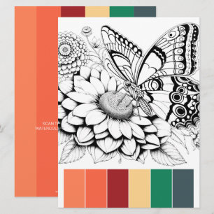 Invitación Cartas de color para adultos y combinación de colo
