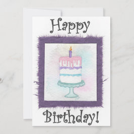 Invitación Cartas de cumpleaños de la tarta de cumpleaños