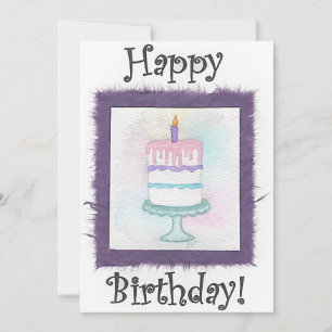 Invitación Cartas de cumpleaños de la tarta de cumpleaños