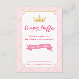 Invitación Cartas de Diaper Raffle Chica Princesa Baby Show