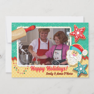Invitación Cartas de fotos de Navidad de las cookies de horne