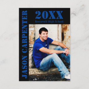 Invitación Cartas de galería de símbolos azul/negro - Invitac