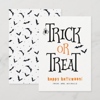 Invitación Cartas de Halloween con trucos o trucos