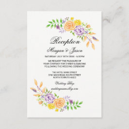 Invitación Cartas de la recepción de bodas Detalles florales 