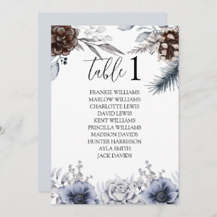 Invitación Cartas de la tabla de asientos de Boho Winter Wedt