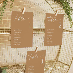 Invitación Cartas de la tabla de asientos de la boda elegante
