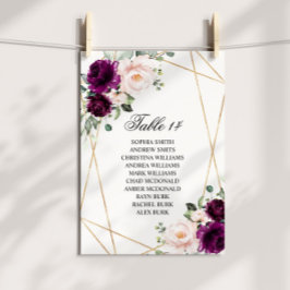 Invitación Cartas de la tabla de asientos de los Bodas Rosas 