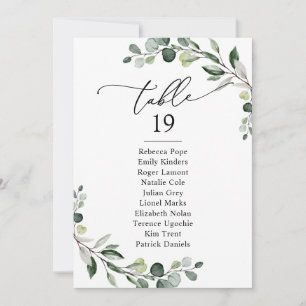 Invitación Cartas de la tabla de asientos del Boda de la vege