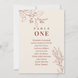 Invitación Cartas de la tabla de asientos del Boda floral Boh