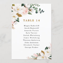 Invitación Cartas de la tabla de asientos del Boda floral de 