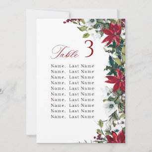 Invitación Cartas de la tabla de bodas de invierno Número de