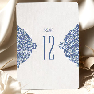 Invitación Cartas de la tabla de Morris azul floral vintage