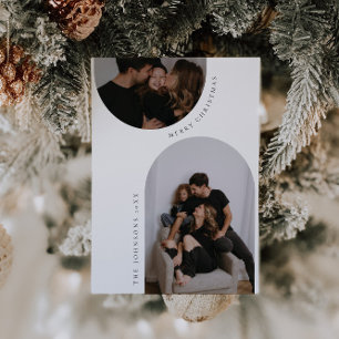 Invitación Cartas de Navidades de fotografía de arco minimali