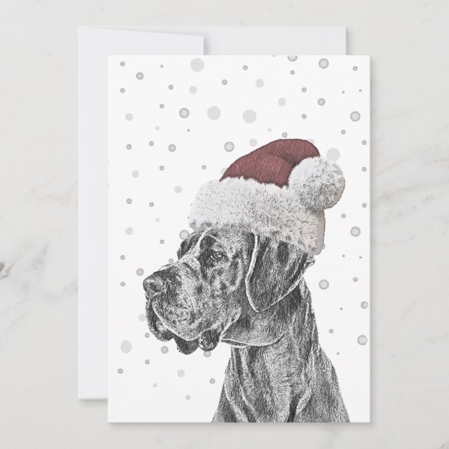 Invitación Cartas de Navidades de retrato de perro y de papel (Anverso)