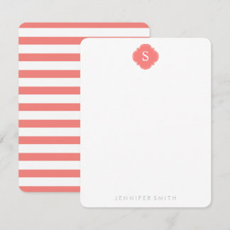 Invitación Cartas de notas de cuatrefoil de coral y de notas