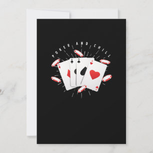 Invitación Cartas de Poker Y Chill Casino Regalo de Juego