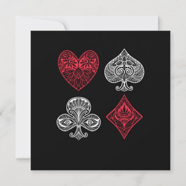 Invitación Cartas de Póquer Cartas de Casino de Juegos de Aza (Anverso)