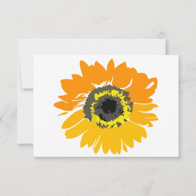 Invitación Cartas de recepción de boda de girasol campestre r (Anverso)