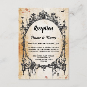 Invitación Cartas de recepción de boda rústica marco gótico