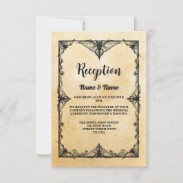 Invitación Cartas de recepción de boda rústica marco gótico