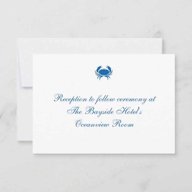 Invitación Cartas de recepción de bodas "a orillas del mar" (Anverso)