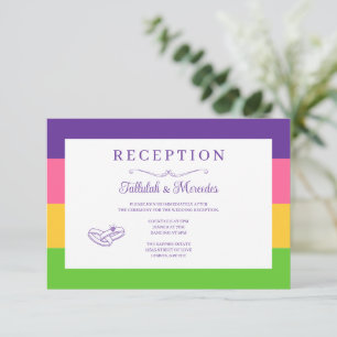 Invitación Cartas de recepción de bodas con bandera lésbica