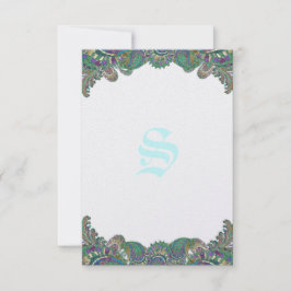 Invitación Cartas de recepción de bodas de paisley Peacock Co
