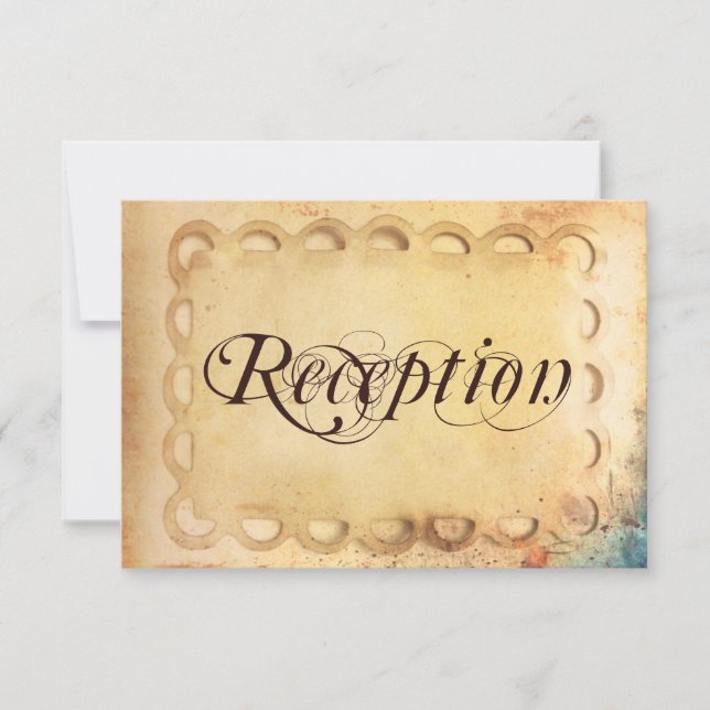 Invitación Cartas de recepción de bodas de papel de cosecha r (Anverso)