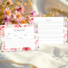 Invitación Cartas de recetas de ducha de novia con marco de j