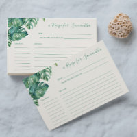 Cartas de recetas Verdor tropical