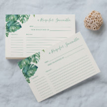 Cartas de recetas Verdor tropical