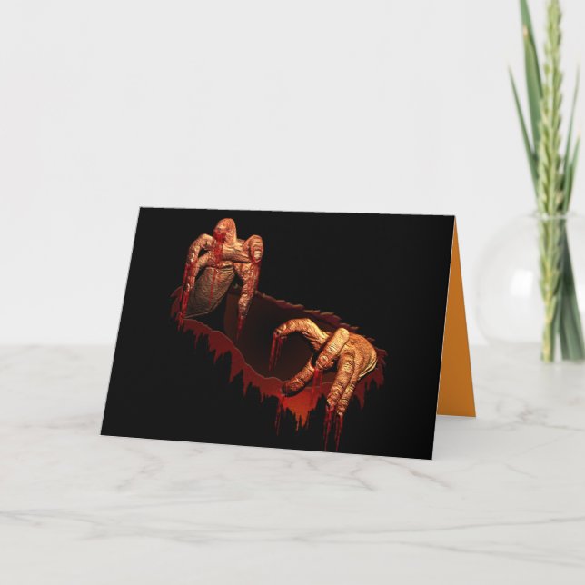 Invitación Cartas de terror zombis invitadas a fiesta de Hall (Anverso)