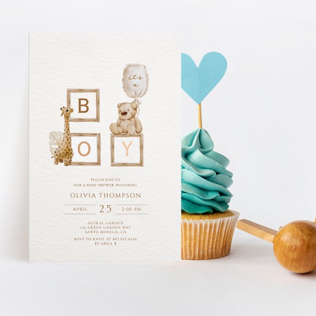Invitación Cartas neutras de Boho en bloques de madera (Subido por el creador)