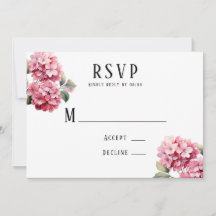 Cartas RSVP de Boda de Mariposa Floral de Hydrange