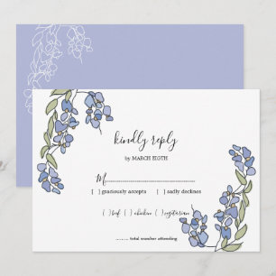 Invitación Cartas RSVP de boda floral con histeria de mano di