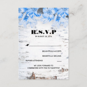 Invitación Cartas RSVP de Boda Rústica de la Barca Birch