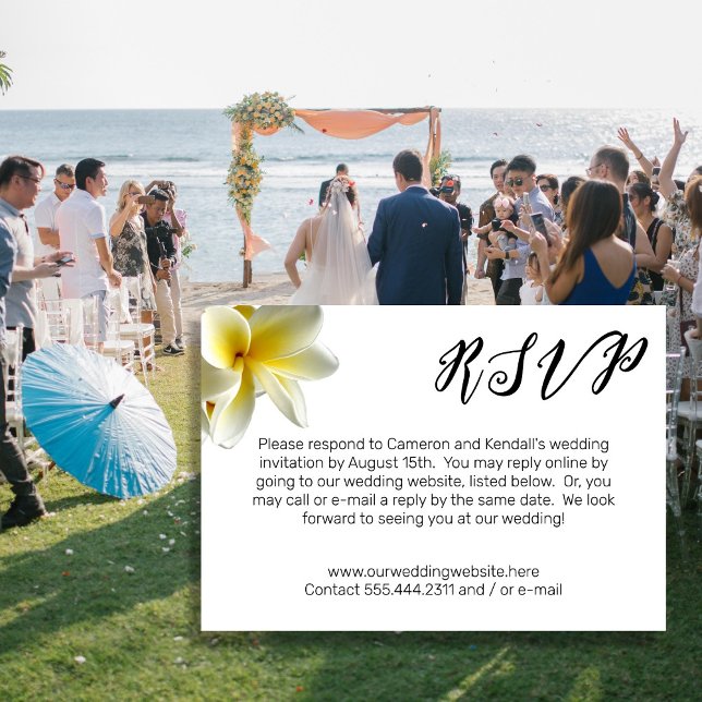 Invitación Cartas RSVP de Plumeria Flores Online Wedding (Subido por el creador)