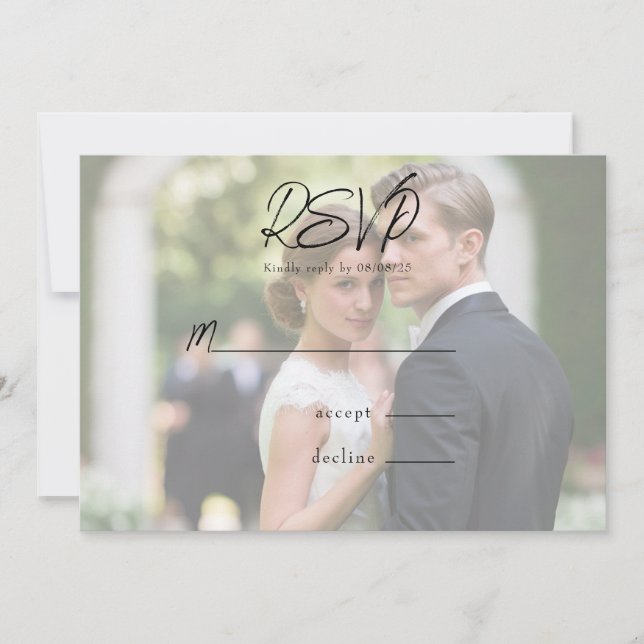 Invitación Cartas Rustic Tree Heart Photo Wedding Rsvp (Anverso)