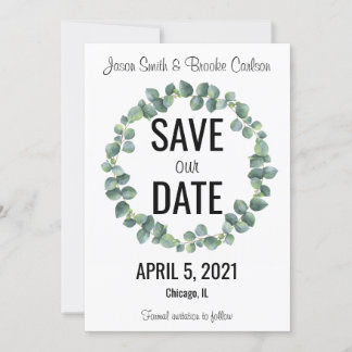 Invitación Cartas "Save our Date" de Circle Eucalyptus