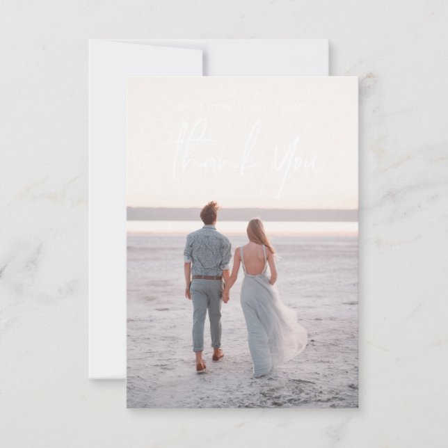 Invitación Cartas simples de mano para Bodas Gracias (Anverso)