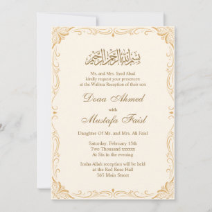 Invitación Cartas tradicionales de bodas musulmanas