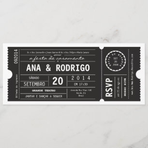 Invitación Cartaz convite de casamento do teatro em preto